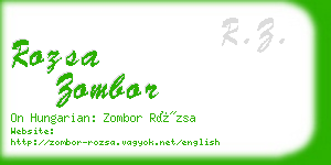 rozsa zombor business card